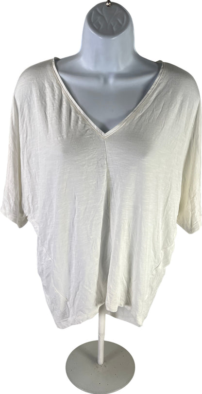 White House Black Market Women’s White Short Sleeve V-Neck T-Shirt - XS