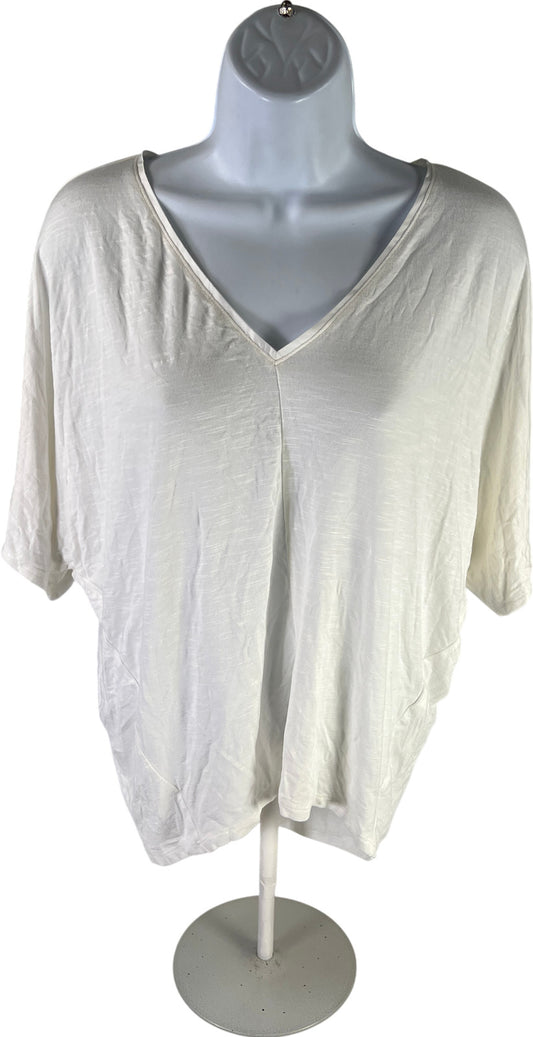 White House Black Market Women’s White Short Sleeve V-Neck T-Shirt - XS