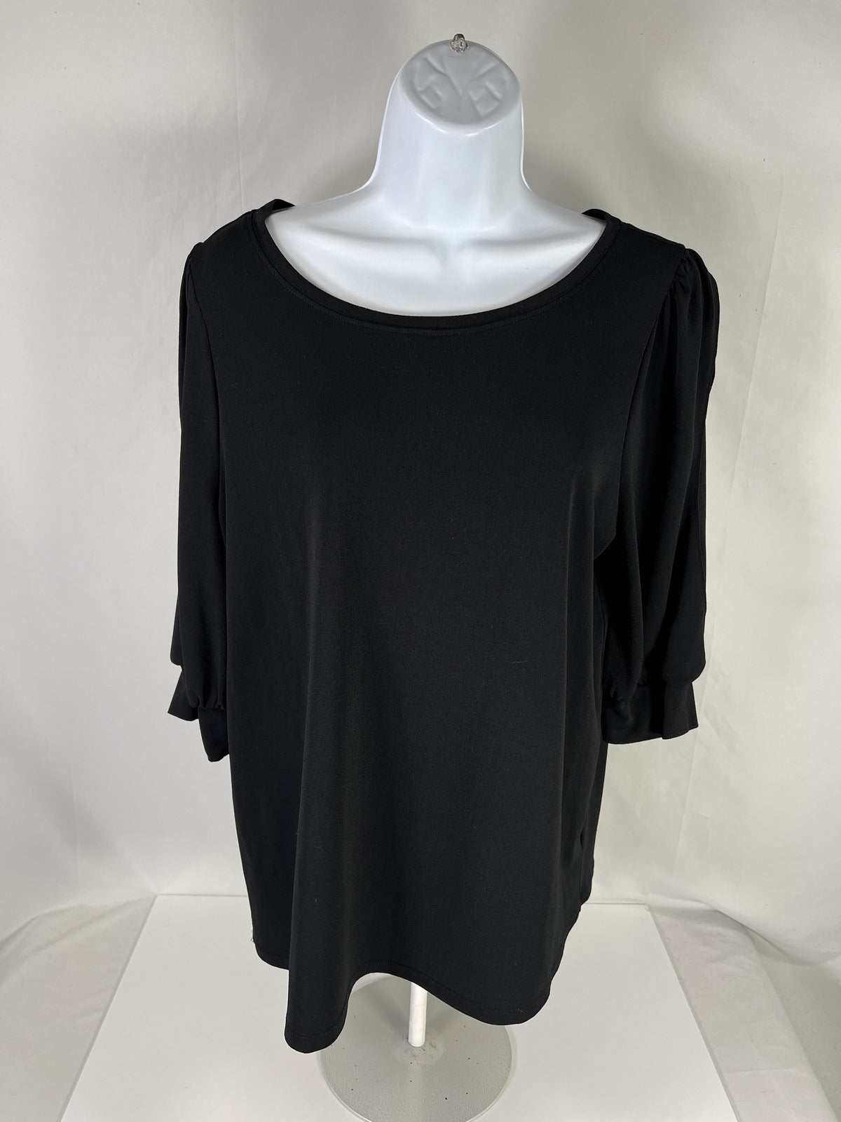 NEW Worthington Women’s Black 1/2 Slit Sleeve Blouse - M