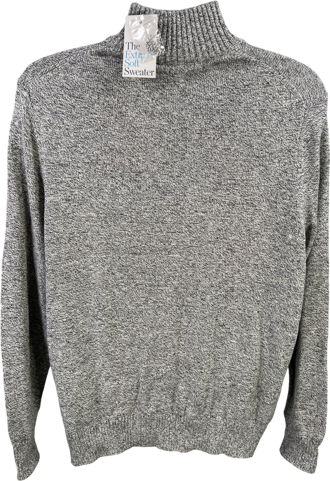 Croft and Barrow Men’s White/Black Long Sleeve 1/4 Zip Pullover Sweater - XXL