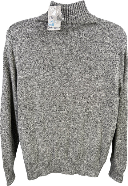 Croft and Barrow Men’s White/Black Long Sleeve 1/4 Zip Pullover Sweater - XXL