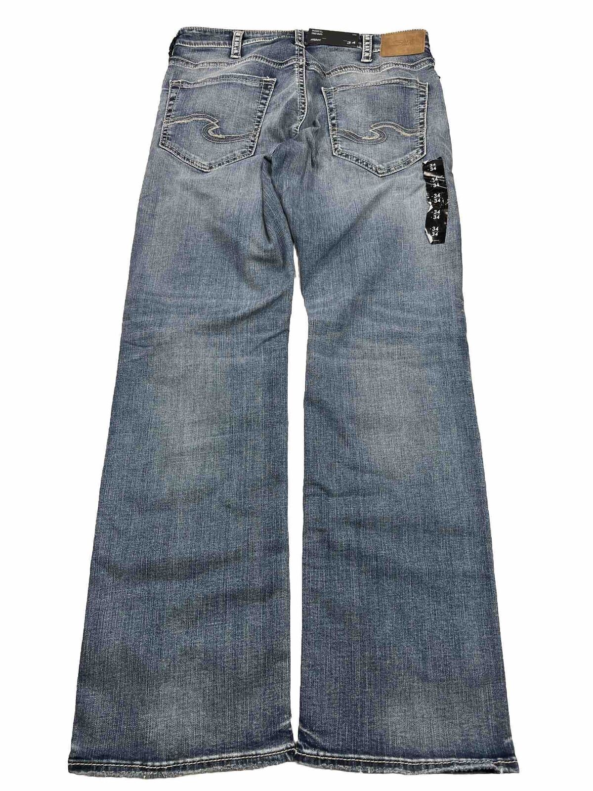 NEW Silver Jeans Men's Light Wash Zac Relaxed Straight Jeans - 34
