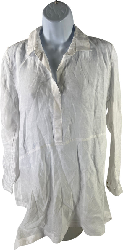 J. Jill Women’s White Love Linen V-Neck Long Sleeve Tunic Top - XS