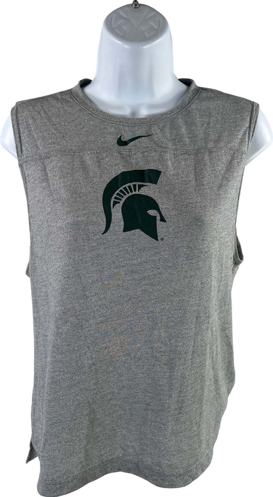 Nike Women’s Gray Sleeveless MSU Spartants Dri-Fit Open Back Tank Top - M