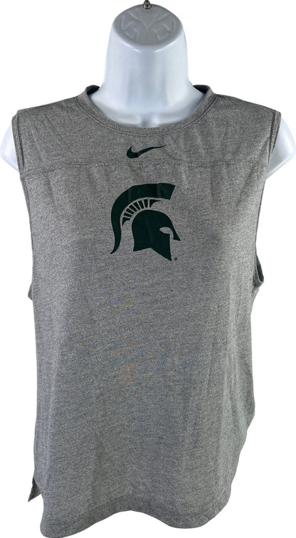 Nike Women’s Gray Sleeveless MSU Spartants Dri-Fit Open Back Tank Top - M