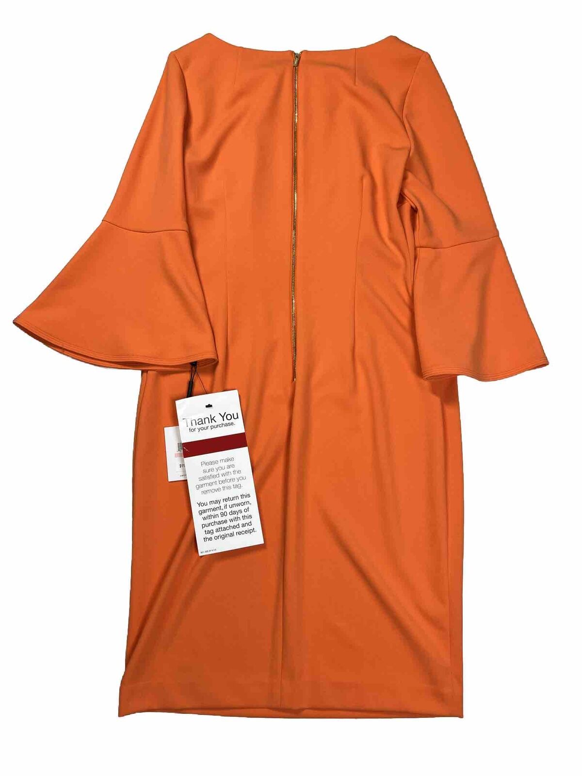 NEW Calvin Klein Women's Orange Bell Sleeve Sheath Dress - 10