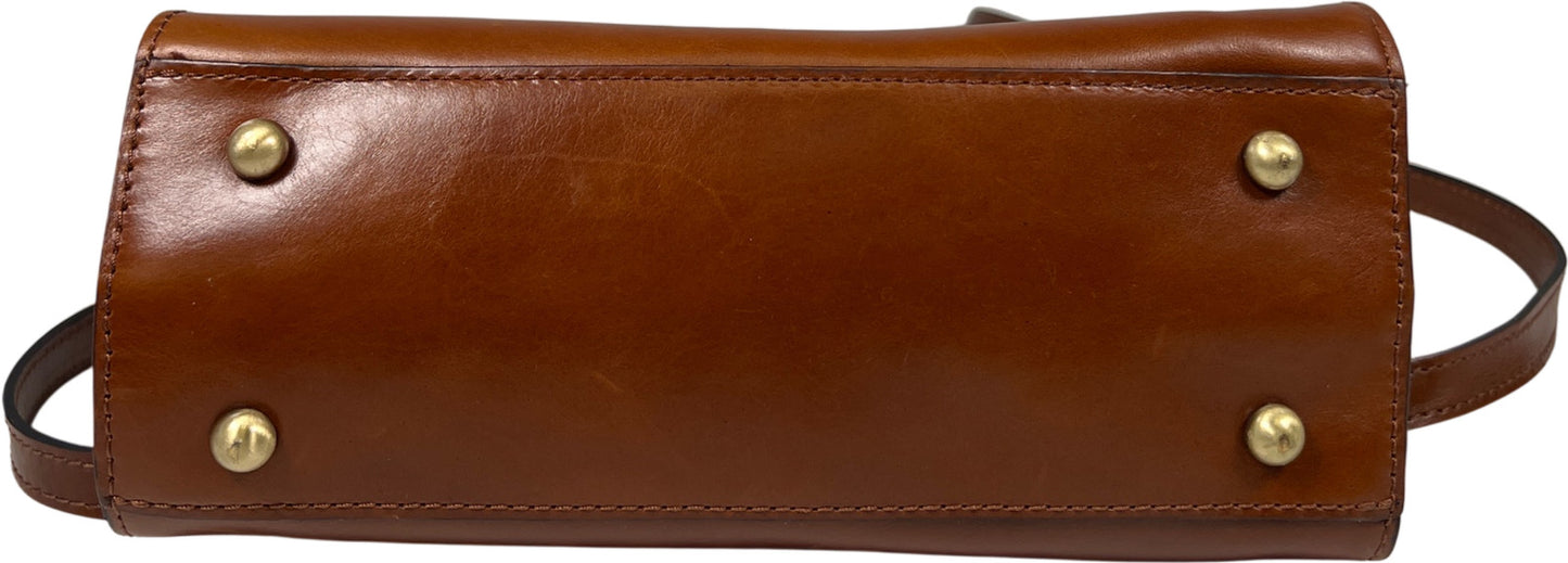 Patricia Nash Women’s Cognac Brown Leather Chauny Satchel Purse