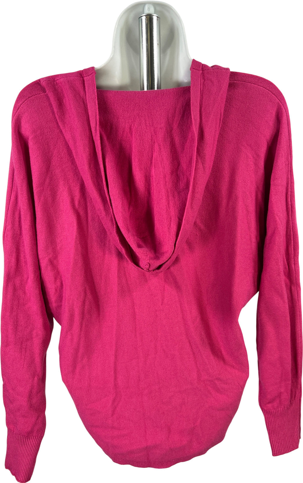 AAeda Women’s Pink Long Sleeve V-Neck Hooded Knit Shirt - S