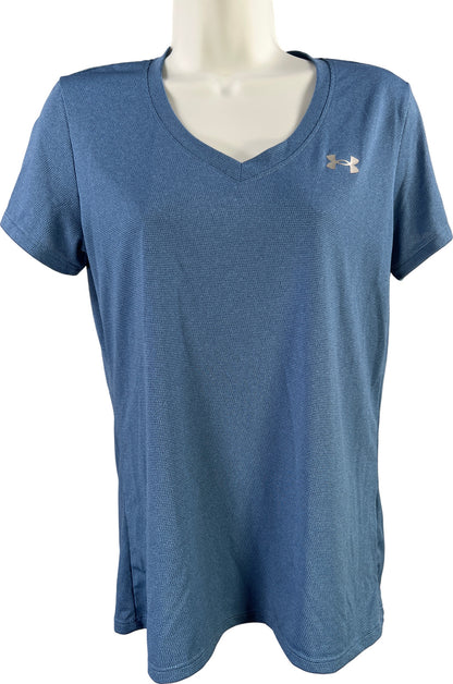 Under Armour Women’s Blue Loose Fit HeatGear V-Neck Athletic Shirt - S
