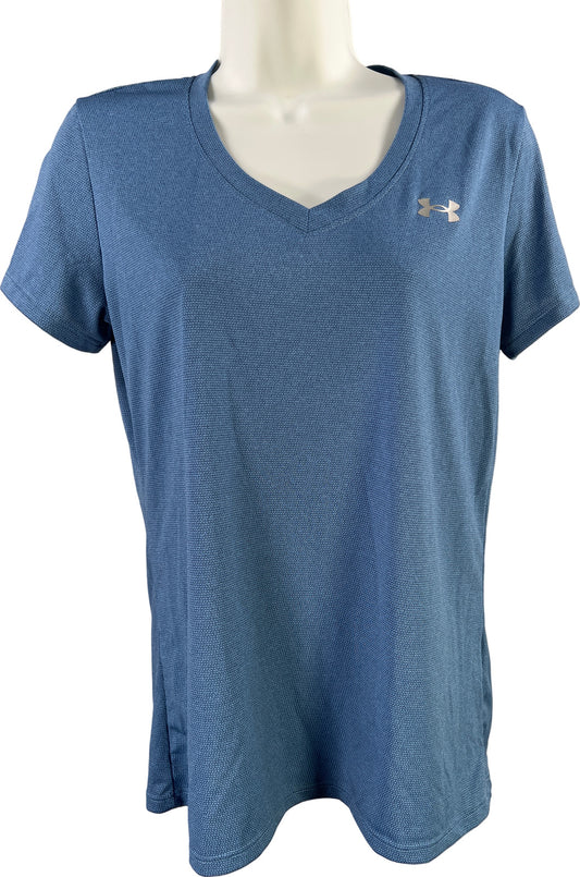 Under Armour Women’s Blue Loose Fit HeatGear V-Neck Athletic Shirt - S