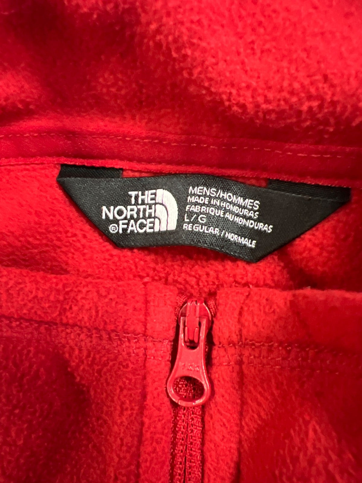 The North Face Men’s Red 1/4 Zip Long Sleeve Pullover Fleece Jacket - L