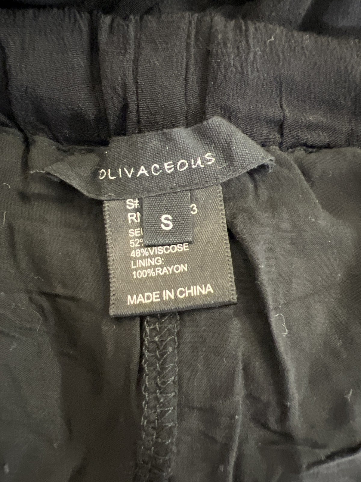 Olivaceous Women’s Black Lace Accent Lined Drawstring Shorts - S