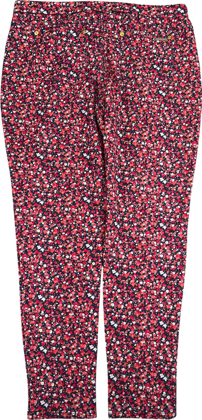 Michael Kors Women’s Pink/Red Small Wildflower Twill Pull On Pants - L