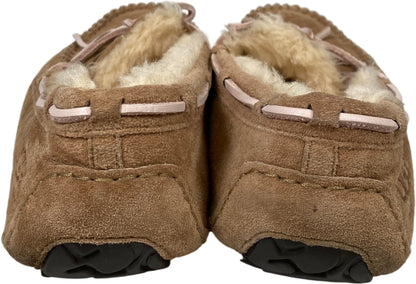 UGG Women’s Light Tan/Beige Dakota Shearling Lined Suede Slippers - 9