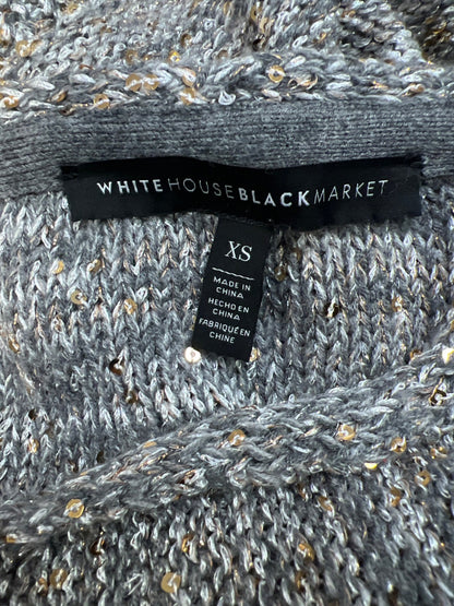 White House Black Market Women’s Gray Sequin Long Sleeve Cardigan - XS