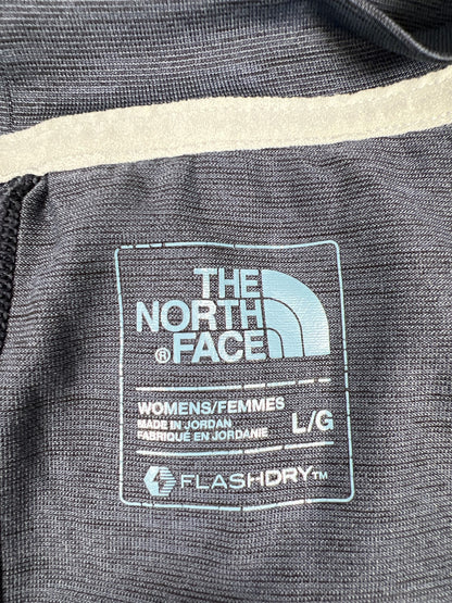 The North Face Women’s Blue FlashDry Short Sleeve V-Neck Athletic Shirt - L