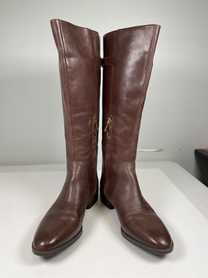 Sam Edelman Women’s Brown Leather Patton Tall Riding Boots - 10