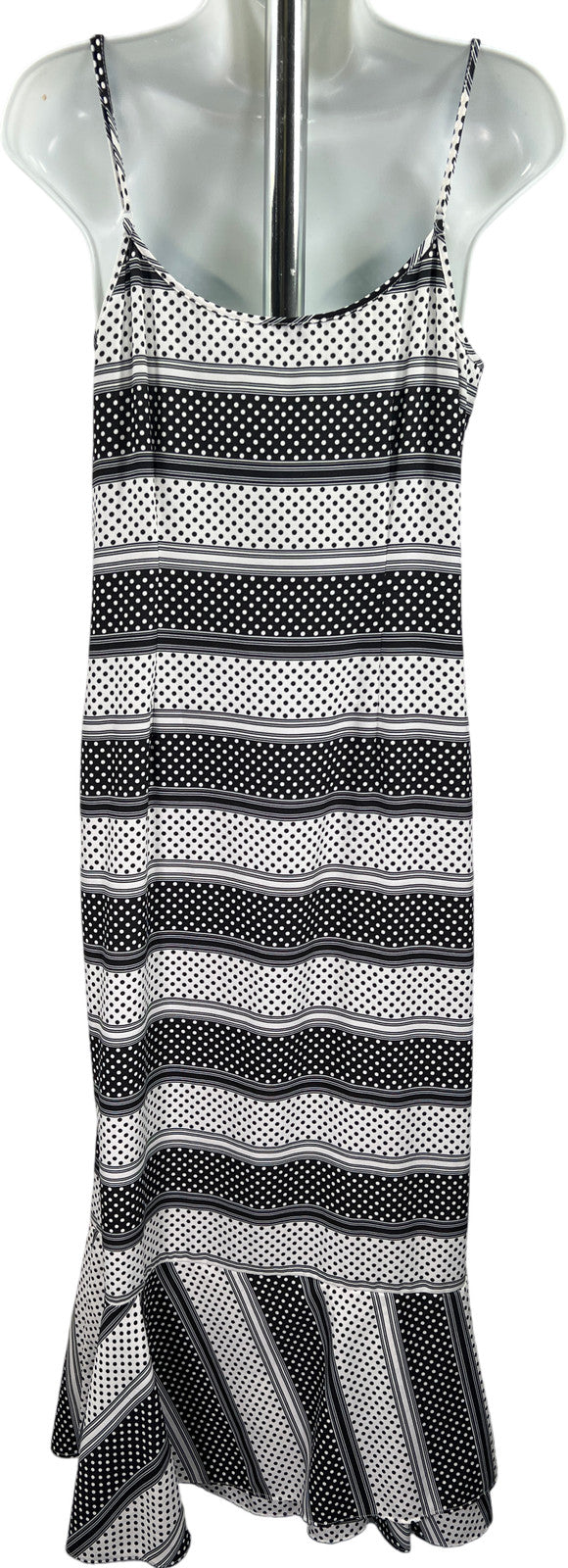 Thakoon Collective Women’s Black Polka Dot Striped Slip Dress - 10