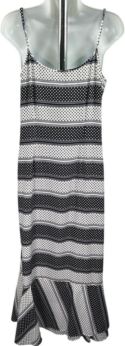 Thakoon Collective Women’s Black Polka Dot Striped Slip Dress - 10