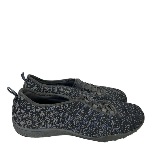 Skechers Women's Blue/Gray Breathe Easy Slip On Athletic Sneakers - 8.5