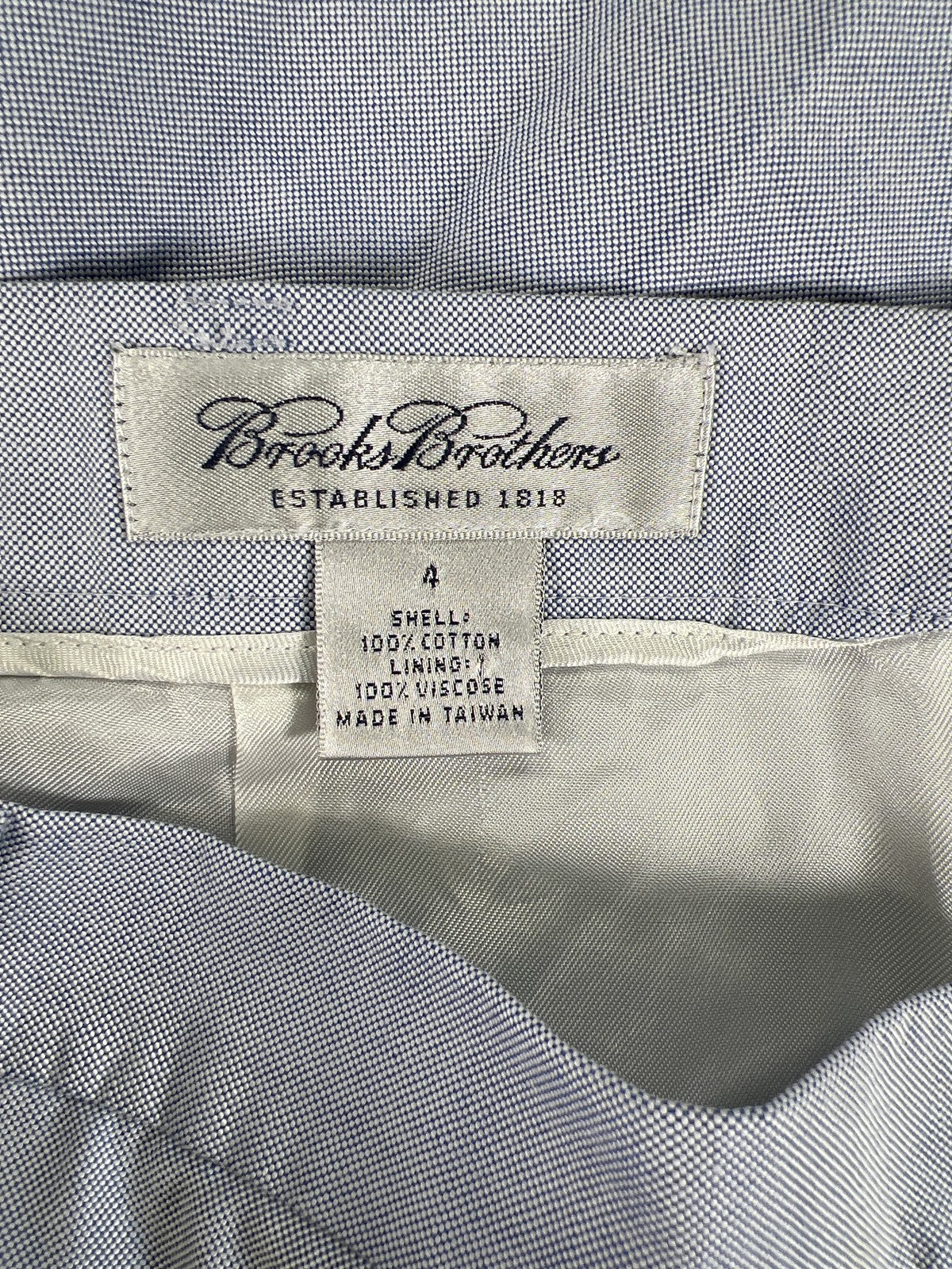 Brooks Brothers Women’s Blue Lined Zip Close Pencil Skirt - 4