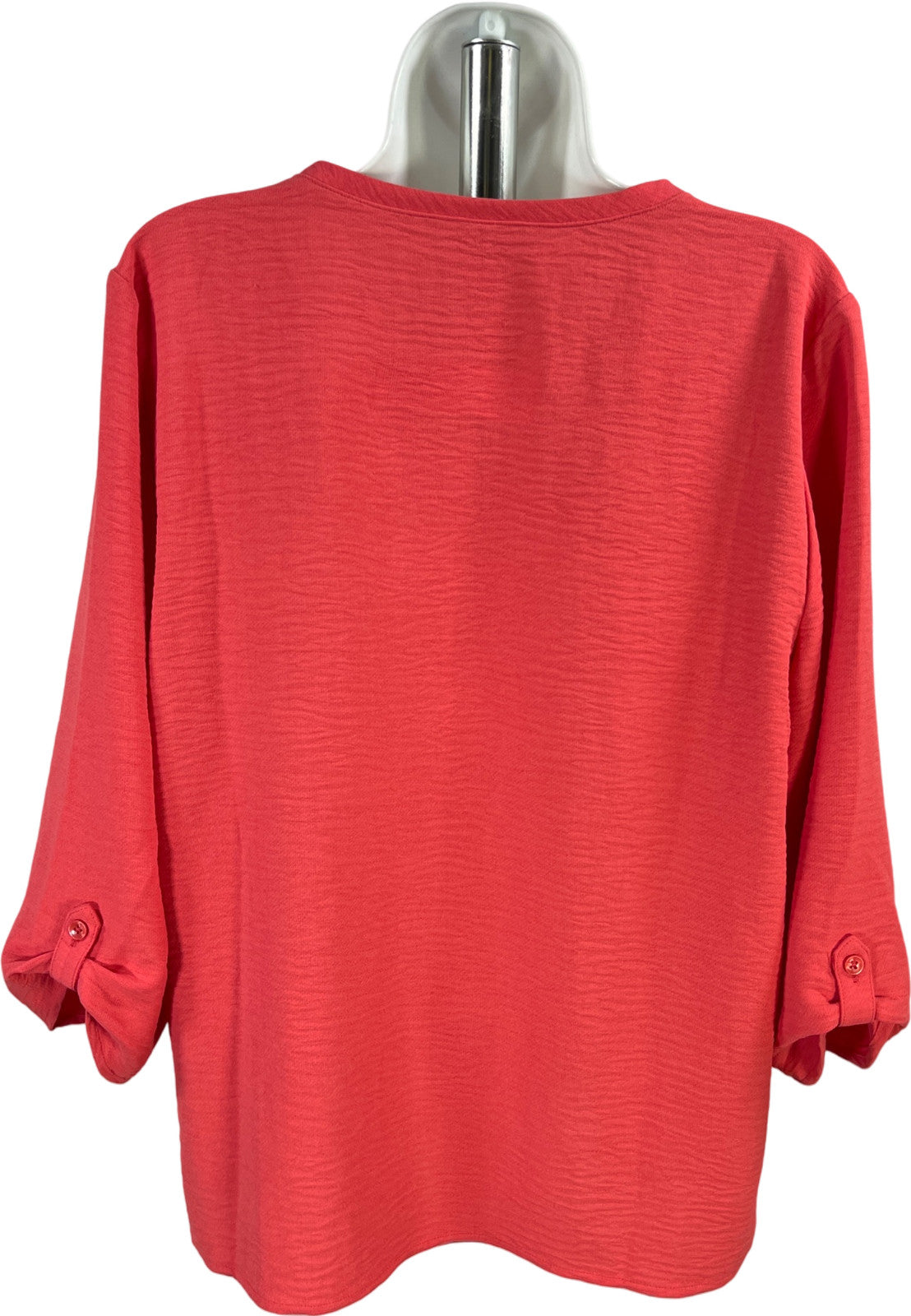 Chico’s Women’s Pink 3/4 Sleeve V-Neck Blouse - 1/US M