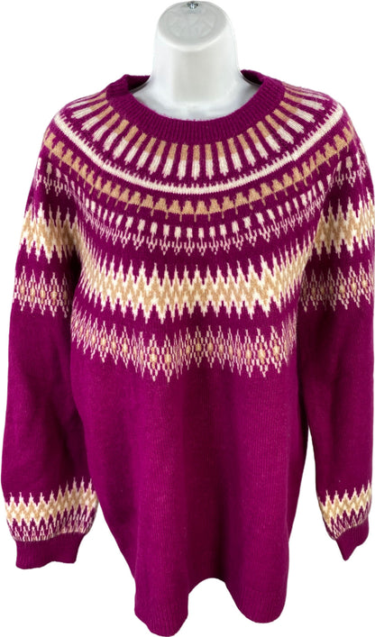 LOFT Women’s Purple Long Sleeve Plush Pullover Sweater - XXL