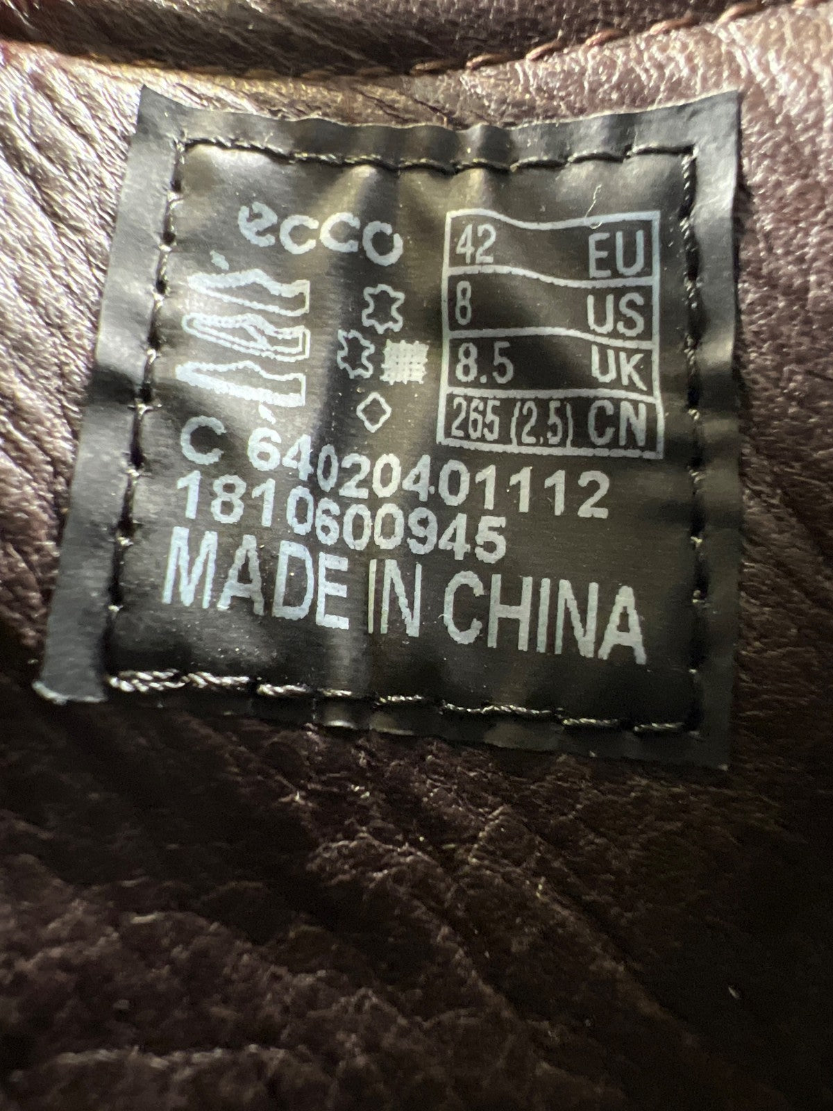 Ecco Vitrus Men’s Brown Leather Lace Up Oxford Dress Shoes -42/US 8