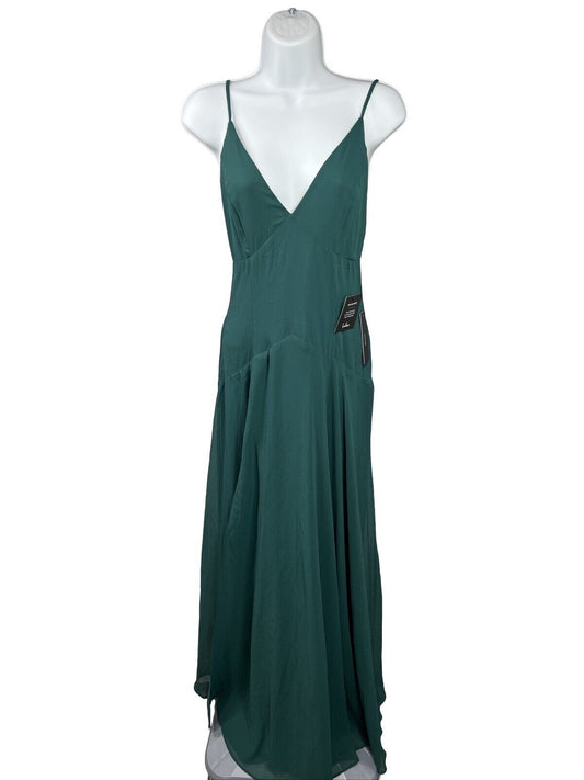 NEW Lulu's Women's Dark Green Lined Sheer Long Sleeveless Dress - XS