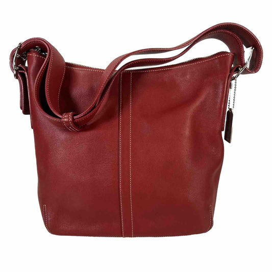 Coach Red Leather Slim Legacy Shoulder Bag Purse