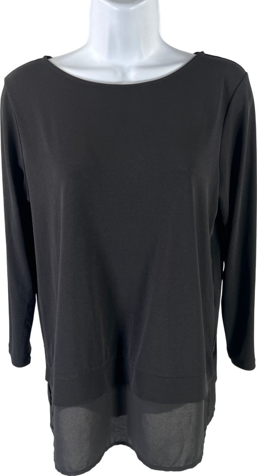 Calvin Klein Women’s Black 3/4 Sleeve Layered Blouse - S