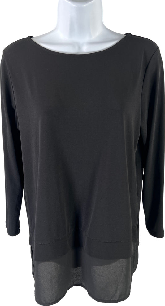 Calvin Klein Women’s Black 3/4 Sleeve Layered Blouse - S