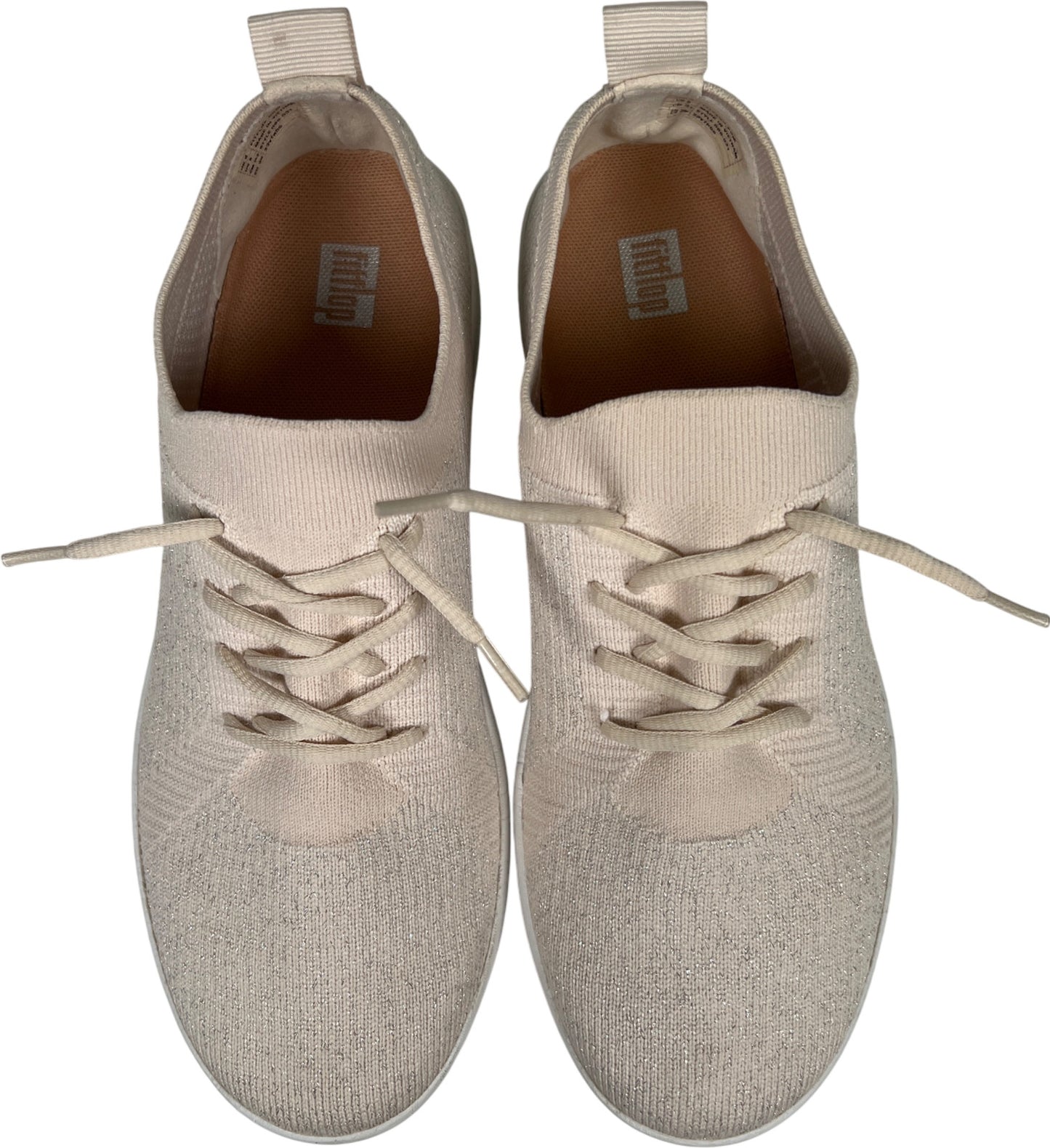 FitFlop Women’s Ivory Metallic Super Q Knit Slip On Sneakers - 8