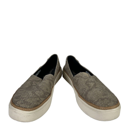 Toms Women's Green/Gray Parker Slip On Sneakers Shoes - 8