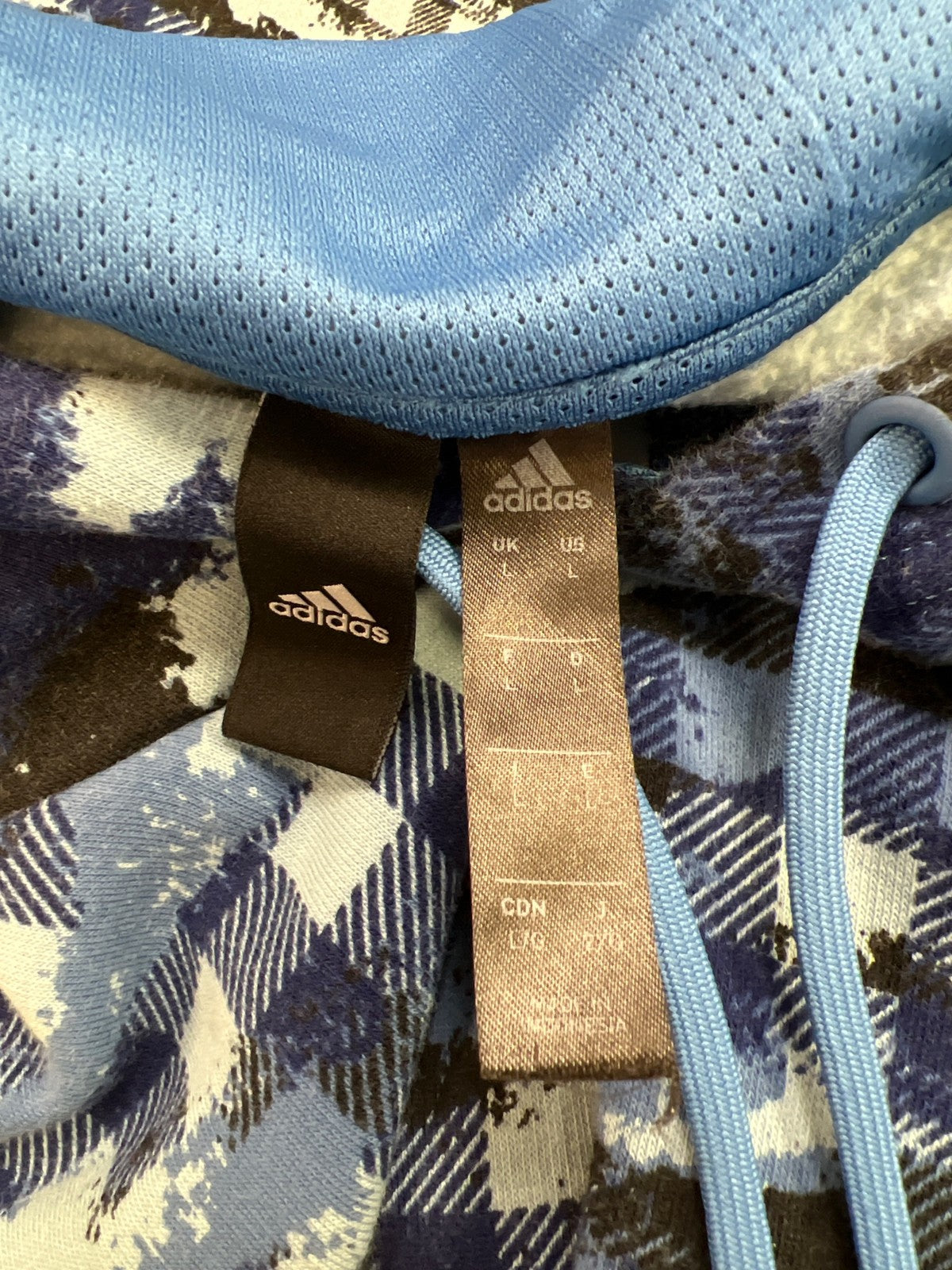 Adidas Men’s Blue Fleece Lined Long Sleeve Pullover Sweatshirt - L