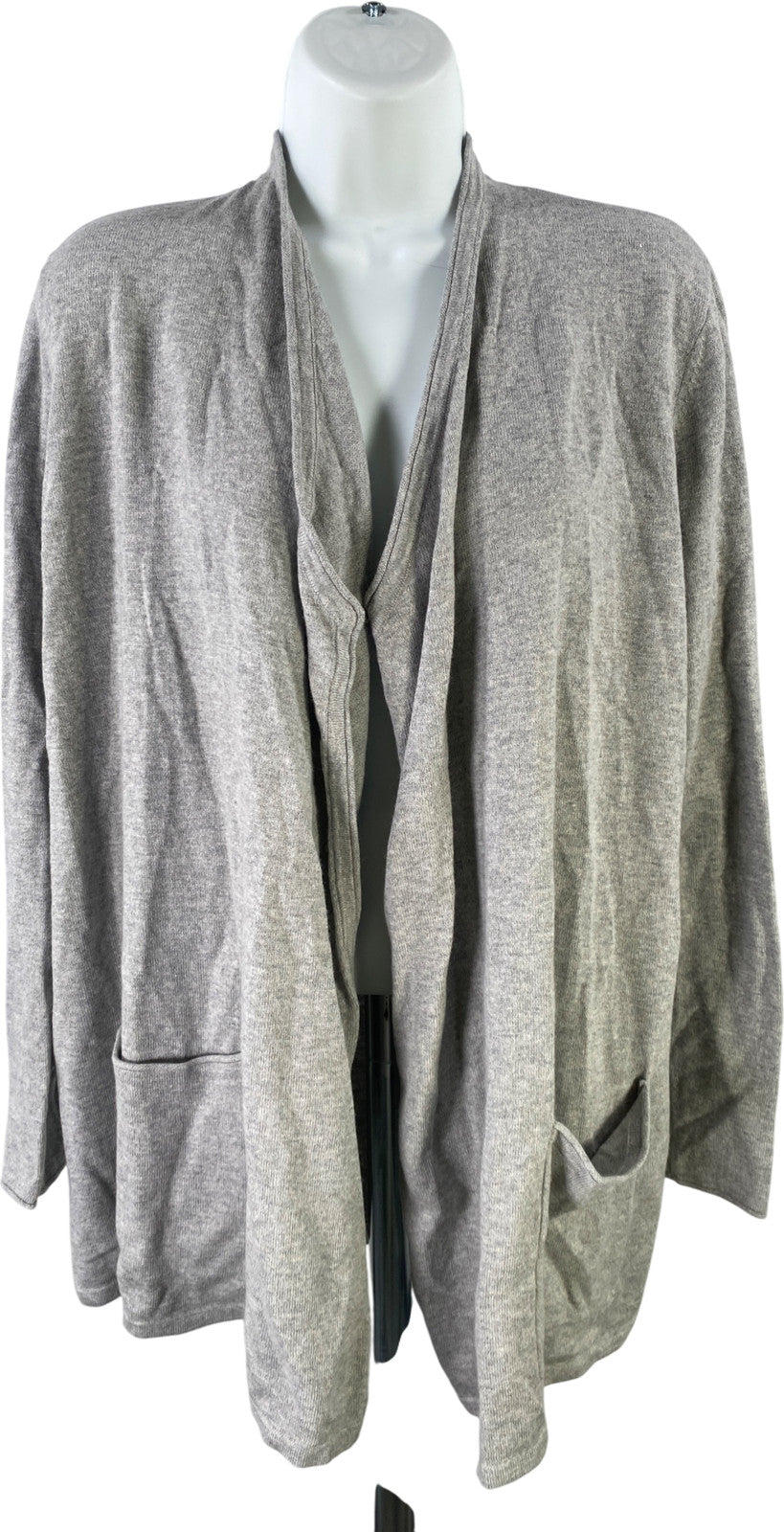 J.Jill Women’s Gray Heather Long Sleeve Open Front Cardigan Sweater - M