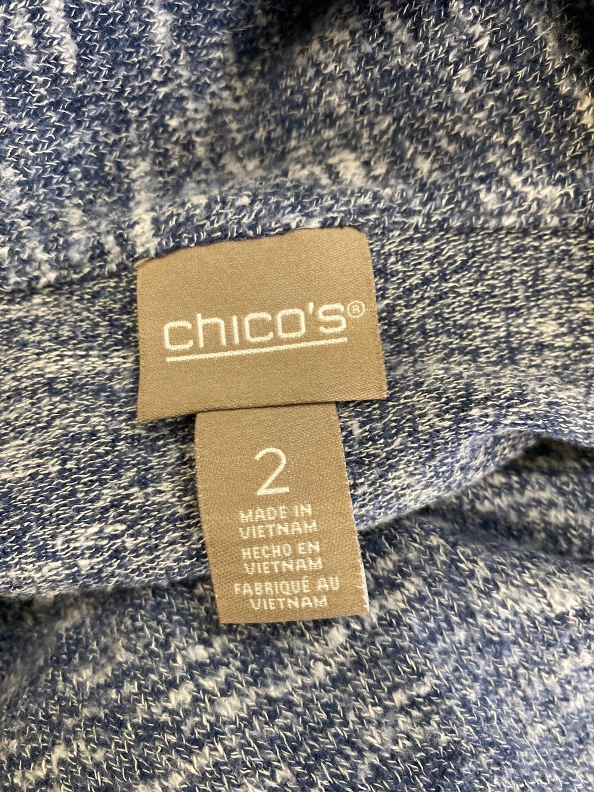 Chico’s Women’s Blue Long Sleeve Cowl Zip Neck Sweater - 2/US L