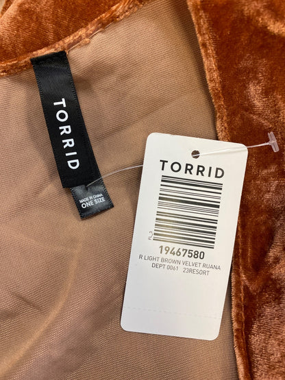 Torrid Women’s Light Brown Velvet/Mesh Long Ruana Top - Plus One Size