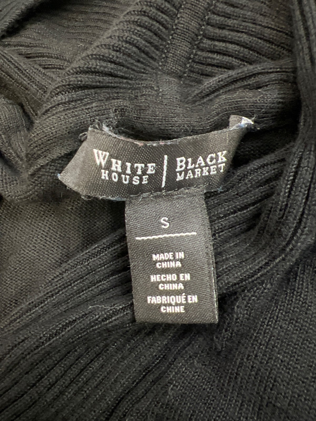 White House Black Market Women’s Black 3/4 Sleeve Open Cardigan Sweater - S