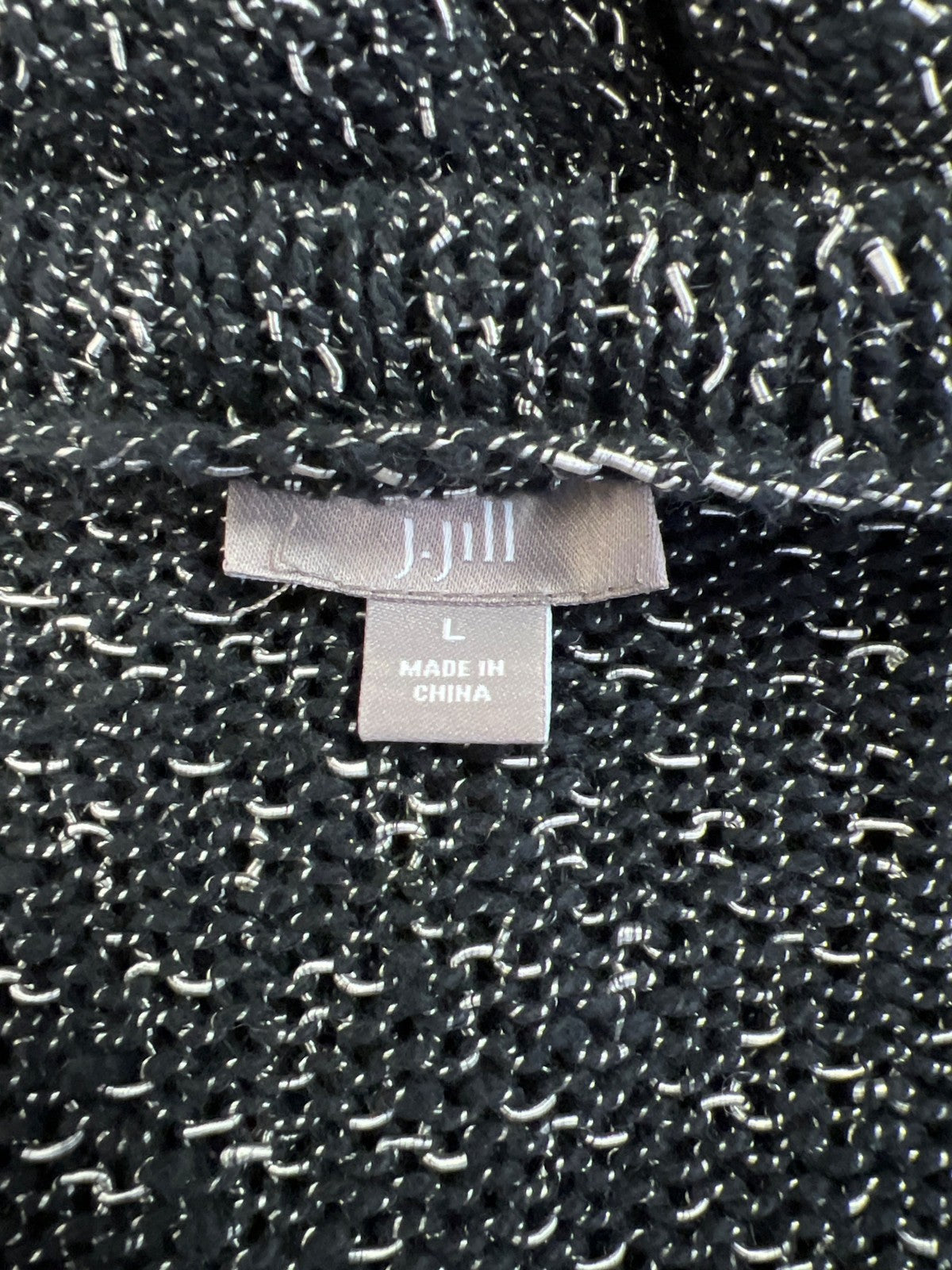 J.Jill Women’s Black 3/4 Sleeve Open Front Cardigan Sweater - L