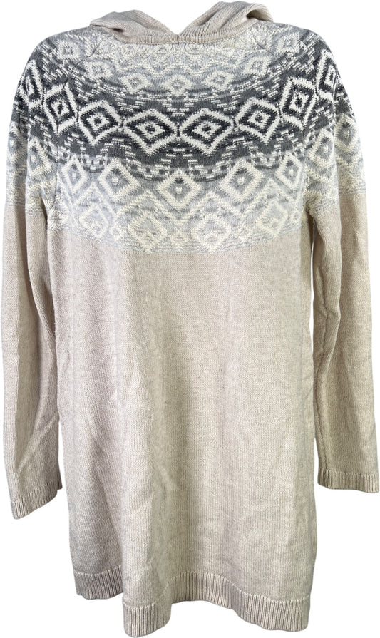 J.Jill Women’s Ivory Knit Long Sleeve Hooded Tunic Sweater - S