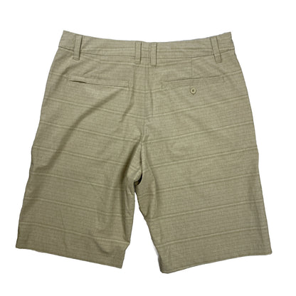Hang Ten Men's Beige Hybrid Stretch Shorts with Drawstring - 34