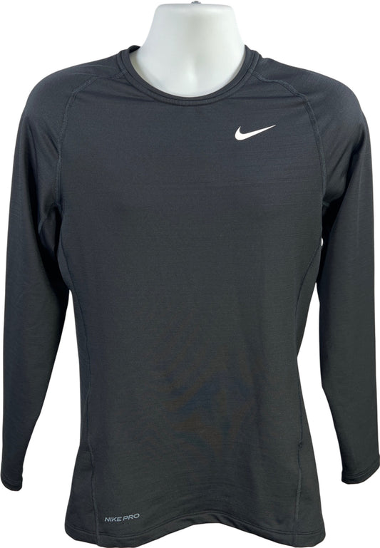 Nike Men’s Black Dri-Fit Long Sleeve Slim Fit Athletic Shirt - M