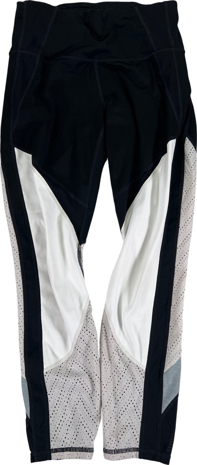 Athleta Womens Black/White High Rise Precision Mesh Athletic Leggings - S Petite