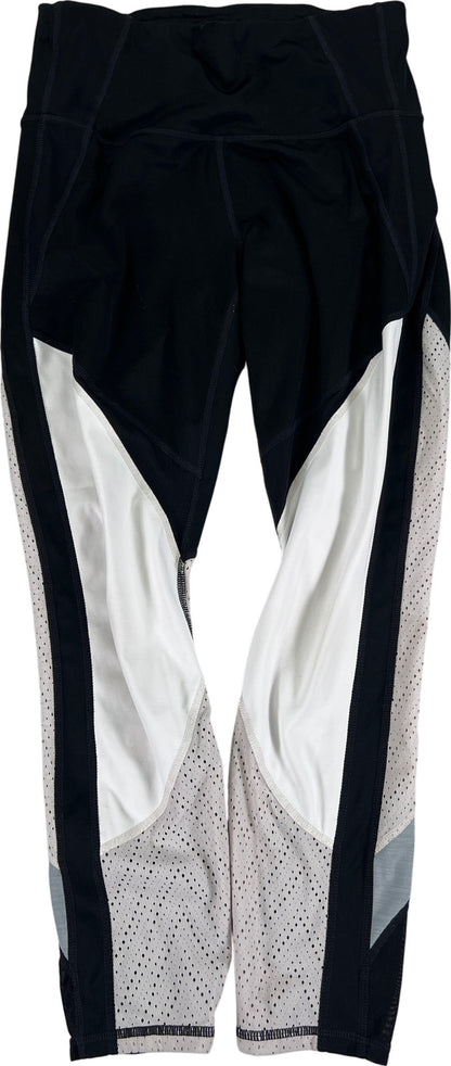 Athleta Womens Black/White High Rise Precision Mesh Athletic Leggings - S Petite