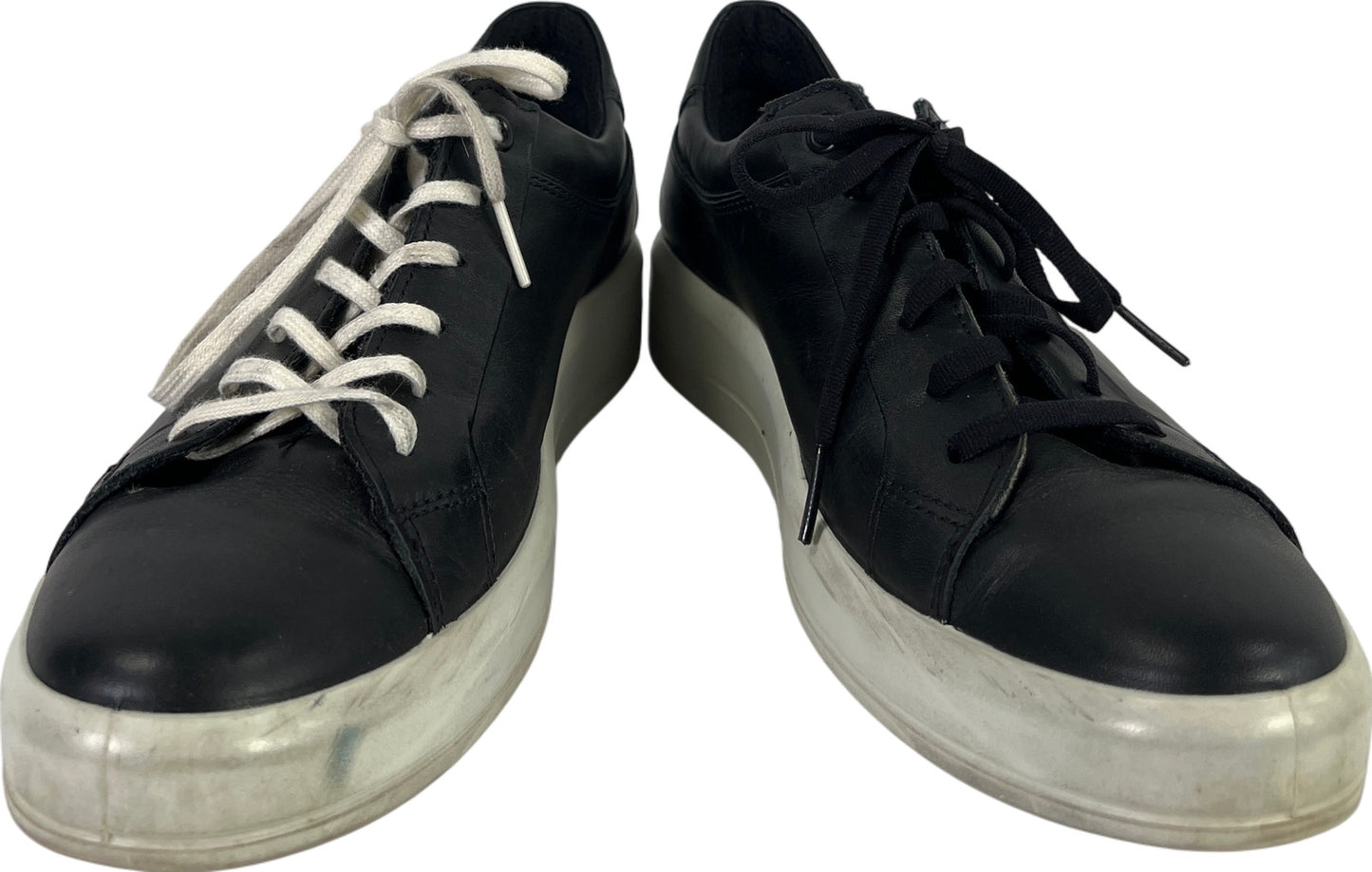 Ecco Women’s Black Leather Lace Up Casual Sneakers - 41/ US 10/10.5