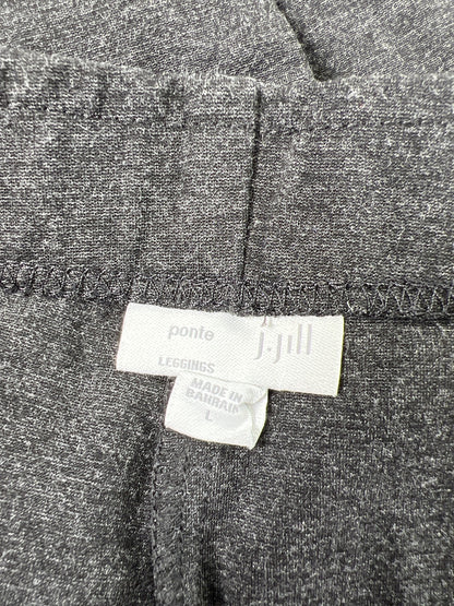 J.Jill Women’s Dark Heather Gray Stretch Waist Pull On Ponte Leggings - L