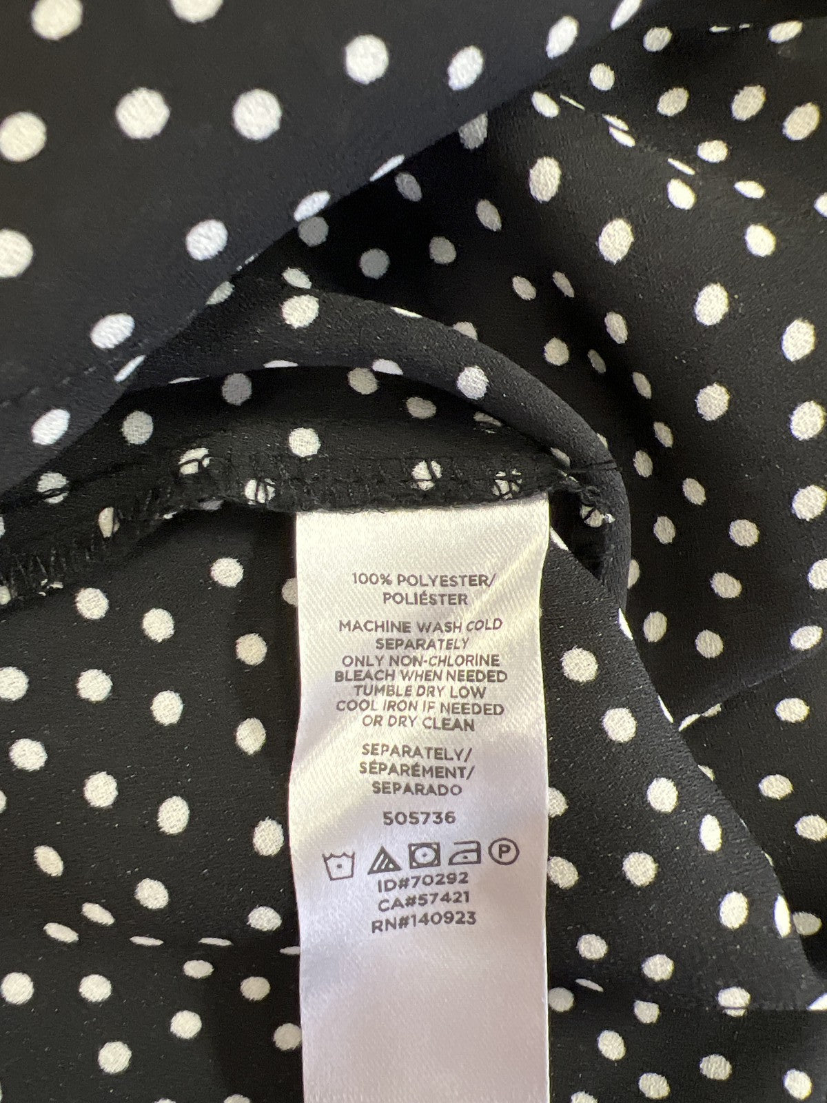 LOFT Women’s Black Polka Dot Tie Back Tank Top Blouse - XS