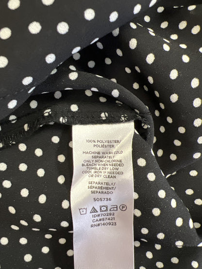 LOFT Women’s Black Polka Dot Tie Back Tank Top Blouse - XS