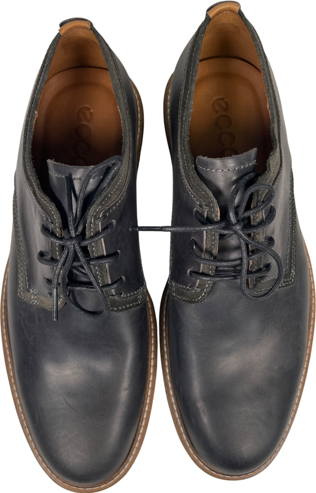 Ecco Men’s Black Leather Lace Up Oxford Dress Shoes - 42/US 8